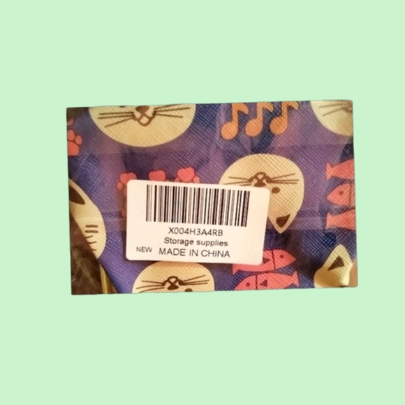 👣4/$20 ~Blue Cat Print Coin Pouch - Picture 4 of 4